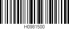 Código de barras (EAN, GTIN, SKU, ISBN): 'H0981500'