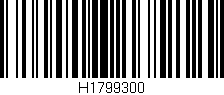 Código de barras (EAN, GTIN, SKU, ISBN): 'H1799300'