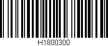 Código de barras (EAN, GTIN, SKU, ISBN): 'H1800300'