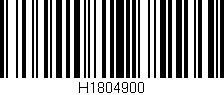 Código de barras (EAN, GTIN, SKU, ISBN): 'H1804900'