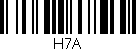 Código de barras (EAN, GTIN, SKU, ISBN): 'H7A'