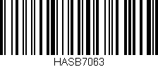 Código de barras (EAN, GTIN, SKU, ISBN): 'HASB7063'