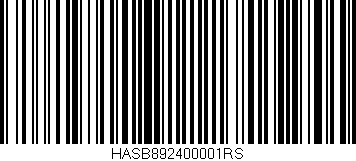 Código de barras (EAN, GTIN, SKU, ISBN): 'HASB892400001RS'