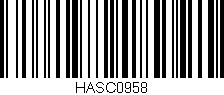 Código de barras (EAN, GTIN, SKU, ISBN): 'HASC0958'