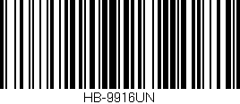 Código de barras (EAN, GTIN, SKU, ISBN): 'HB-9916UN'