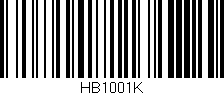 Código de barras (EAN, GTIN, SKU, ISBN): 'HB1001K'