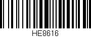 Código de barras (EAN, GTIN, SKU, ISBN): 'HE8616'