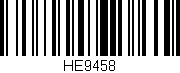 Código de barras (EAN, GTIN, SKU, ISBN): 'HE9458'