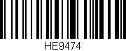 Código de barras (EAN, GTIN, SKU, ISBN): 'HE9474'