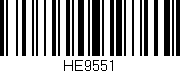 Código de barras (EAN, GTIN, SKU, ISBN): 'HE9551'