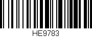 Código de barras (EAN, GTIN, SKU, ISBN): 'HE9783'