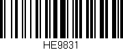 Código de barras (EAN, GTIN, SKU, ISBN): 'HE9831'