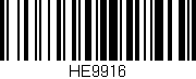 Código de barras (EAN, GTIN, SKU, ISBN): 'HE9916'