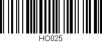 Código de barras (EAN, GTIN, SKU, ISBN): 'HO025'