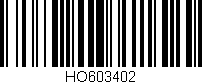 Código de barras (EAN, GTIN, SKU, ISBN): 'HO603402'