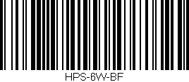 Código de barras (EAN, GTIN, SKU, ISBN): 'HPS-6W-BF'