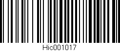 Código de barras (EAN, GTIN, SKU, ISBN): 'Hic001017'