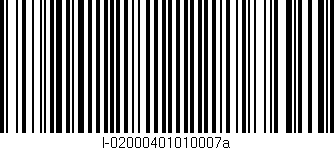 Código de barras (EAN, GTIN, SKU, ISBN): 'I-02000401010007a'