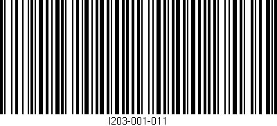 Código de barras (EAN, GTIN, SKU, ISBN): 'I203-001-011'