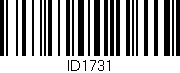 Código de barras (EAN, GTIN, SKU, ISBN): 'ID1731'