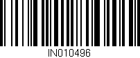 Código de barras (EAN, GTIN, SKU, ISBN): 'IN010496'