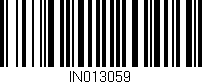Código de barras (EAN, GTIN, SKU, ISBN): 'IN013059'