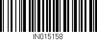 Código de barras (EAN, GTIN, SKU, ISBN): 'IN015158'