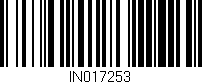 Código de barras (EAN, GTIN, SKU, ISBN): 'IN017253'