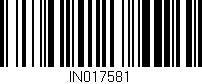 Código de barras (EAN, GTIN, SKU, ISBN): 'IN017581'