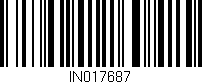 Código de barras (EAN, GTIN, SKU, ISBN): 'IN017687'