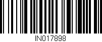 Código de barras (EAN, GTIN, SKU, ISBN): 'IN017898'