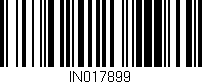 Código de barras (EAN, GTIN, SKU, ISBN): 'IN017899'