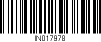 Código de barras (EAN, GTIN, SKU, ISBN): 'IN017978'