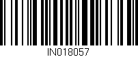 Código de barras (EAN, GTIN, SKU, ISBN): 'IN018057'