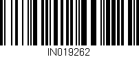Código de barras (EAN, GTIN, SKU, ISBN): 'IN019262'
