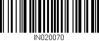 Código de barras (EAN, GTIN, SKU, ISBN): 'IN020070'