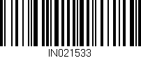 Código de barras (EAN, GTIN, SKU, ISBN): 'IN021533'