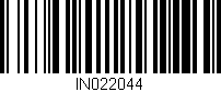 Código de barras (EAN, GTIN, SKU, ISBN): 'IN022044'