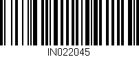 Código de barras (EAN, GTIN, SKU, ISBN): 'IN022045'