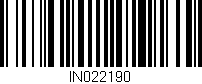 Código de barras (EAN, GTIN, SKU, ISBN): 'IN022190'