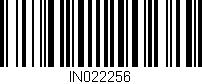 Código de barras (EAN, GTIN, SKU, ISBN): 'IN022256'