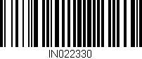 Código de barras (EAN, GTIN, SKU, ISBN): 'IN022330'