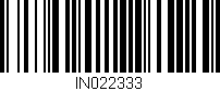 Código de barras (EAN, GTIN, SKU, ISBN): 'IN022333'