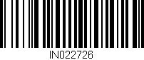 Código de barras (EAN, GTIN, SKU, ISBN): 'IN022726'
