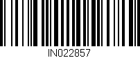 Código de barras (EAN, GTIN, SKU, ISBN): 'IN022857'