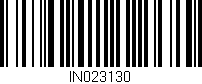 Código de barras (EAN, GTIN, SKU, ISBN): 'IN023130'