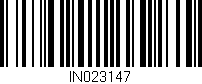 Código de barras (EAN, GTIN, SKU, ISBN): 'IN023147'