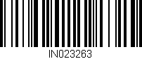 Código de barras (EAN, GTIN, SKU, ISBN): 'IN023263'
