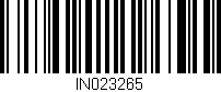 Código de barras (EAN, GTIN, SKU, ISBN): 'IN023265'