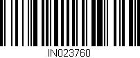 Código de barras (EAN, GTIN, SKU, ISBN): 'IN023760'